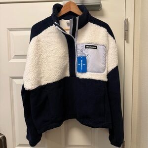 Columbia Lodge Sherpa Pullover in Dark Nocturnal Size XL